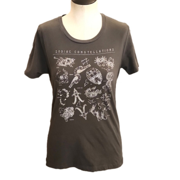 Juniors Fifth Sun Gray & White Zodiac Constellations Graphic Tee Size Large. - Picture 5 of 14